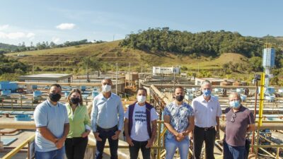 Equipe do primeiro escalão visita obras de ampliação da ETE Laboreaux (Foto: Coord. Com. Social/PMI)